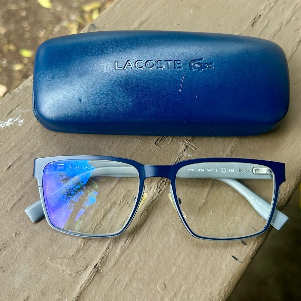 Lacoste Navy Blue Eyeglasses with Case